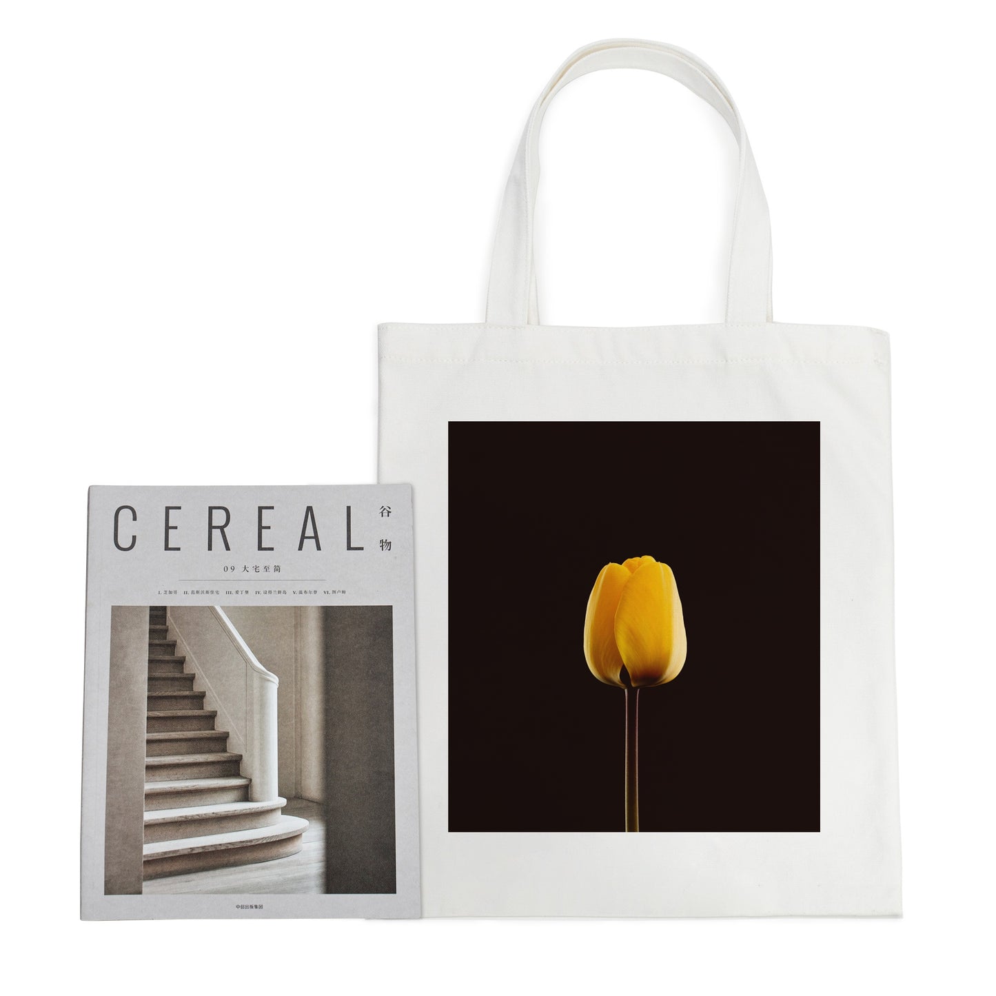 Vertical Part-print Canvas Tote Bags - 13.7″x15.7″(35x40cm)